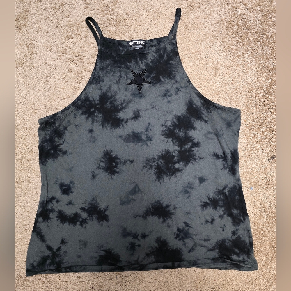 Hot Topic Acid Wash Cut-out Star Tank